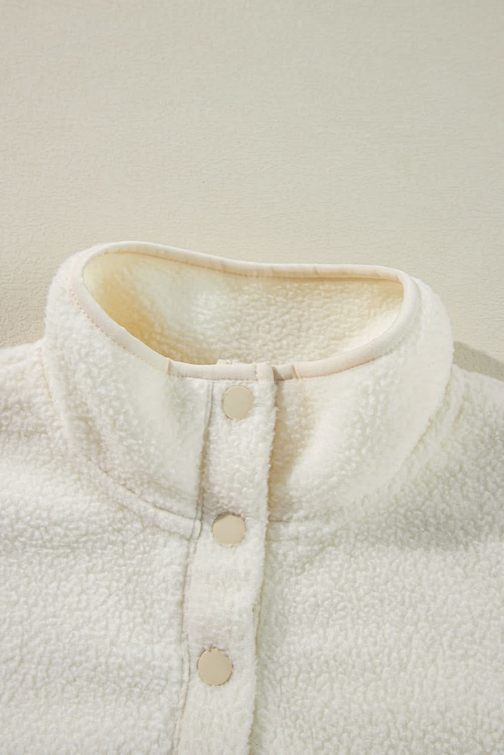 White fleece collar sweatshirt - Love Salve